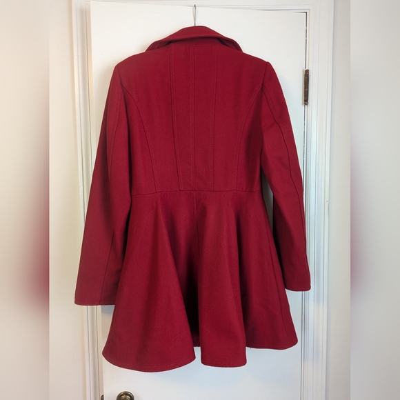 Laundry by Shelli Segal- Double Breasted Fit & Flare Wool Blend Coat - Picture 3 of 6